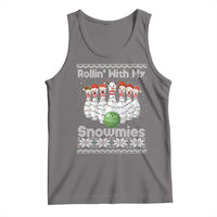Rollin With My Snowmies Tank Top Funny Christmas Bowling Ugly Sweater Gift - Wonder Print Shop