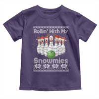 Rollin With My Snowmies Toddler T Shirt Funny Christmas Bowling Ugly Sweater Gift - Wonder Print Shop