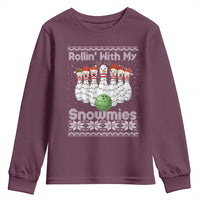 Rollin With My Snowmies Youth Sweatshirt Funny Christmas Bowling Ugly Sweater Gift - Wonder Print Shop