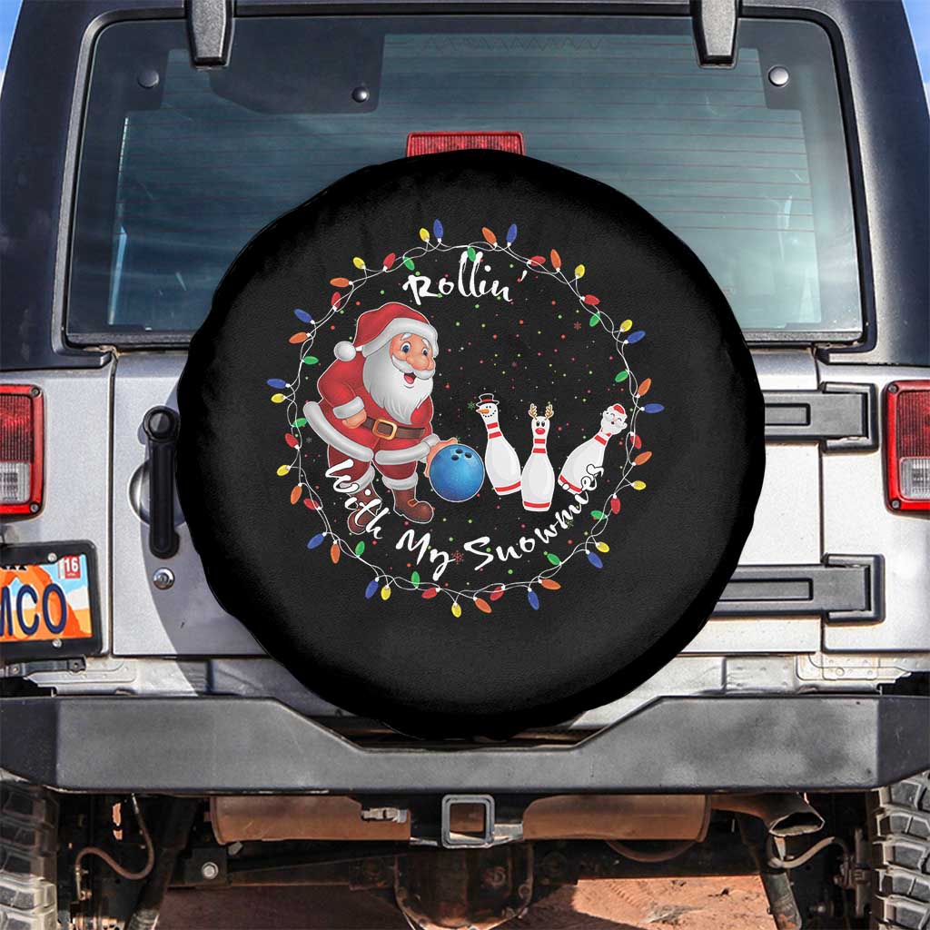 Rollin With My Snowmies Spare Tire Cover Bowling Xmas Gift - Wonder Print Shop