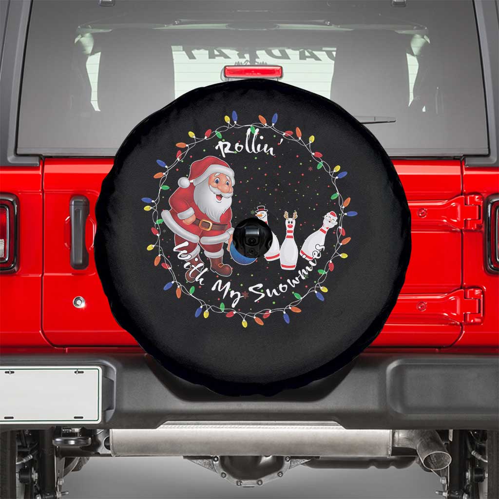 Rollin With My Snowmies Spare Tire Cover Bowling Xmas Gift - Wonder Print Shop