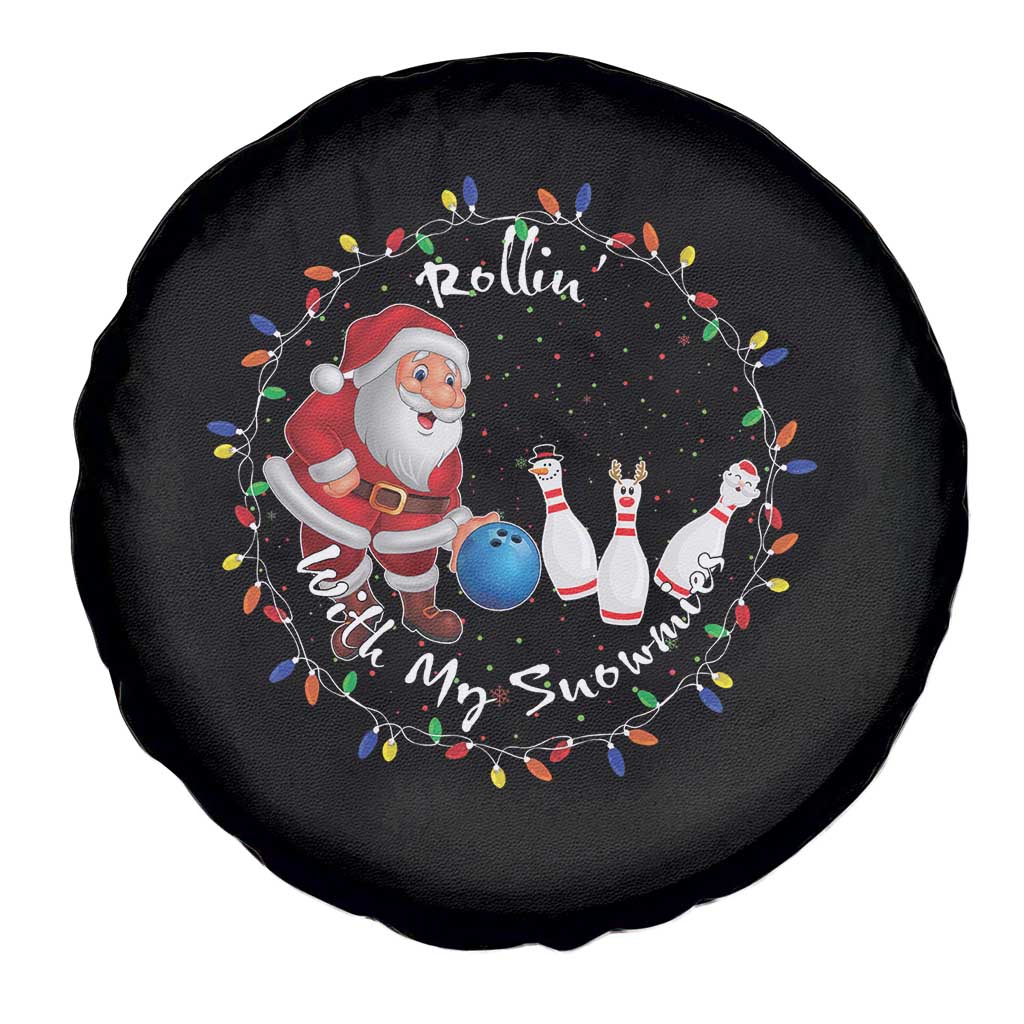 Rollin With My Snowmies Spare Tire Cover Bowling Xmas Gift - Wonder Print Shop