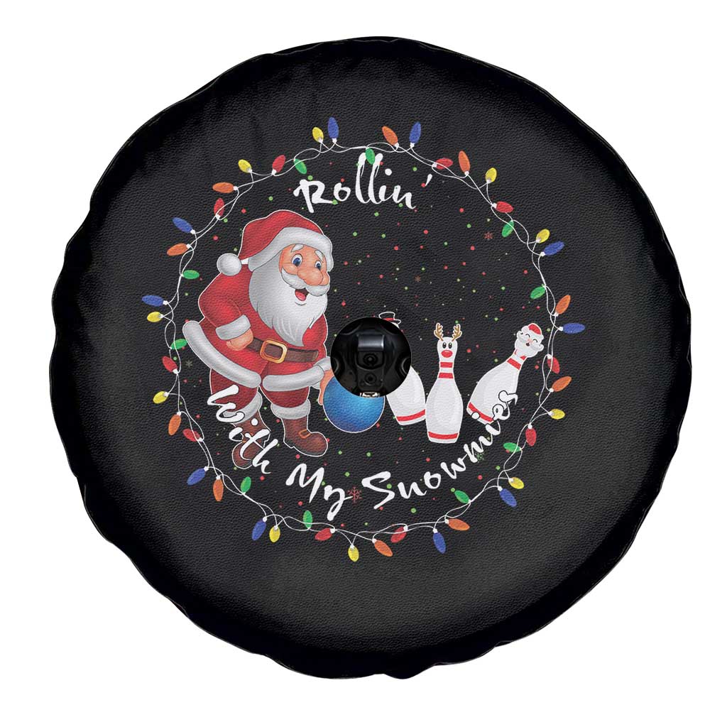 Rollin With My Snowmies Spare Tire Cover Bowling Xmas Gift - Wonder Print Shop