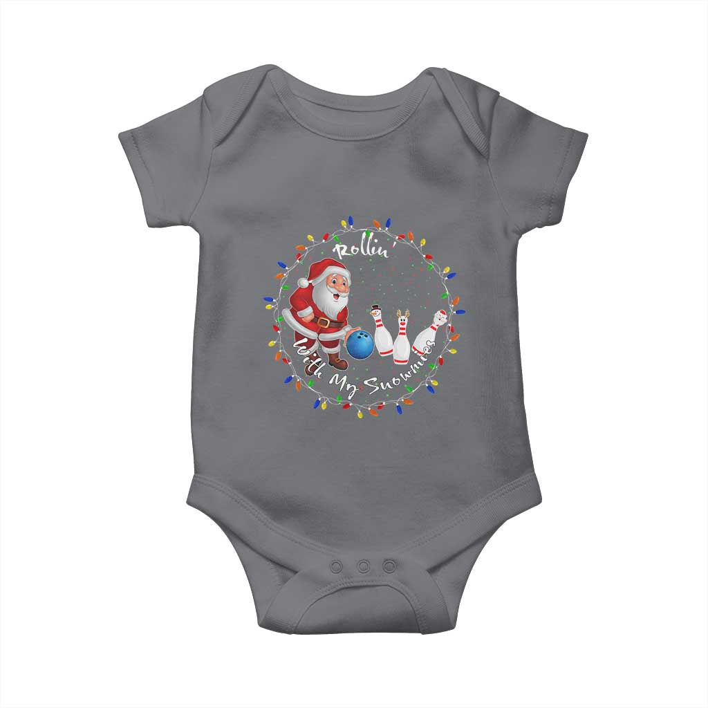 Rollin With My Snowmies Baby Onesie Bowling Xmas Gift - Wonder Print Shop