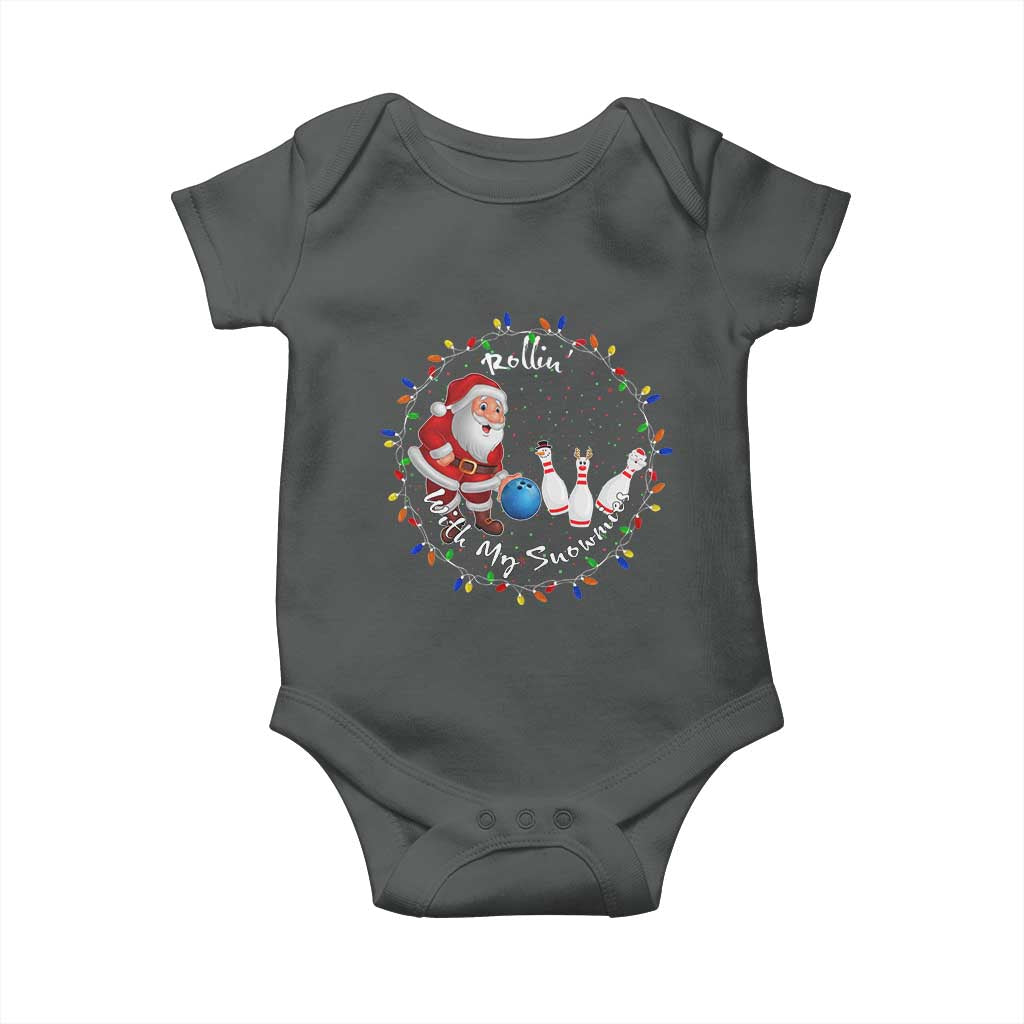 Rollin With My Snowmies Baby Onesie Bowling Xmas Gift - Wonder Print Shop