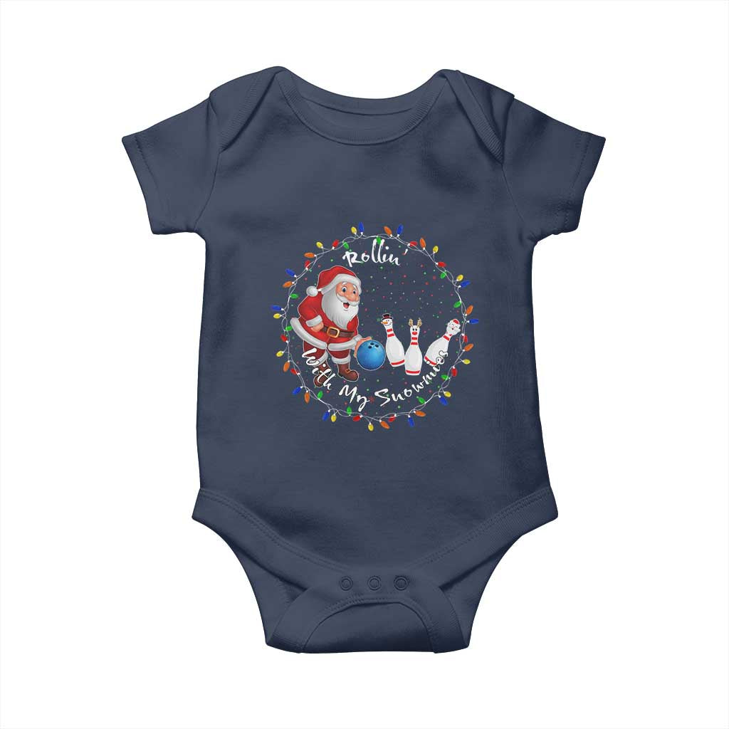 Rollin With My Snowmies Baby Onesie Bowling Xmas Gift - Wonder Print Shop