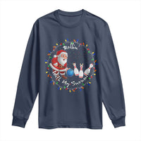 Rollin With My Snowmies Long Sleeve Shirt Bowling Xmas Gift - Wonder Print Shop