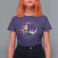 Rollin With My Snowmies T Shirt For Women Bowling Xmas Gift - Wonder Print Shop