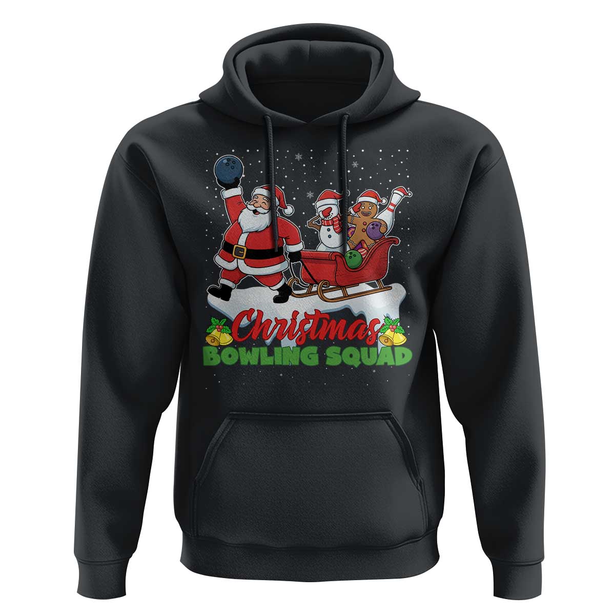 Christmas Bowling Squad Hoodie Funny Holiday Bowler - Wonder Print Shop