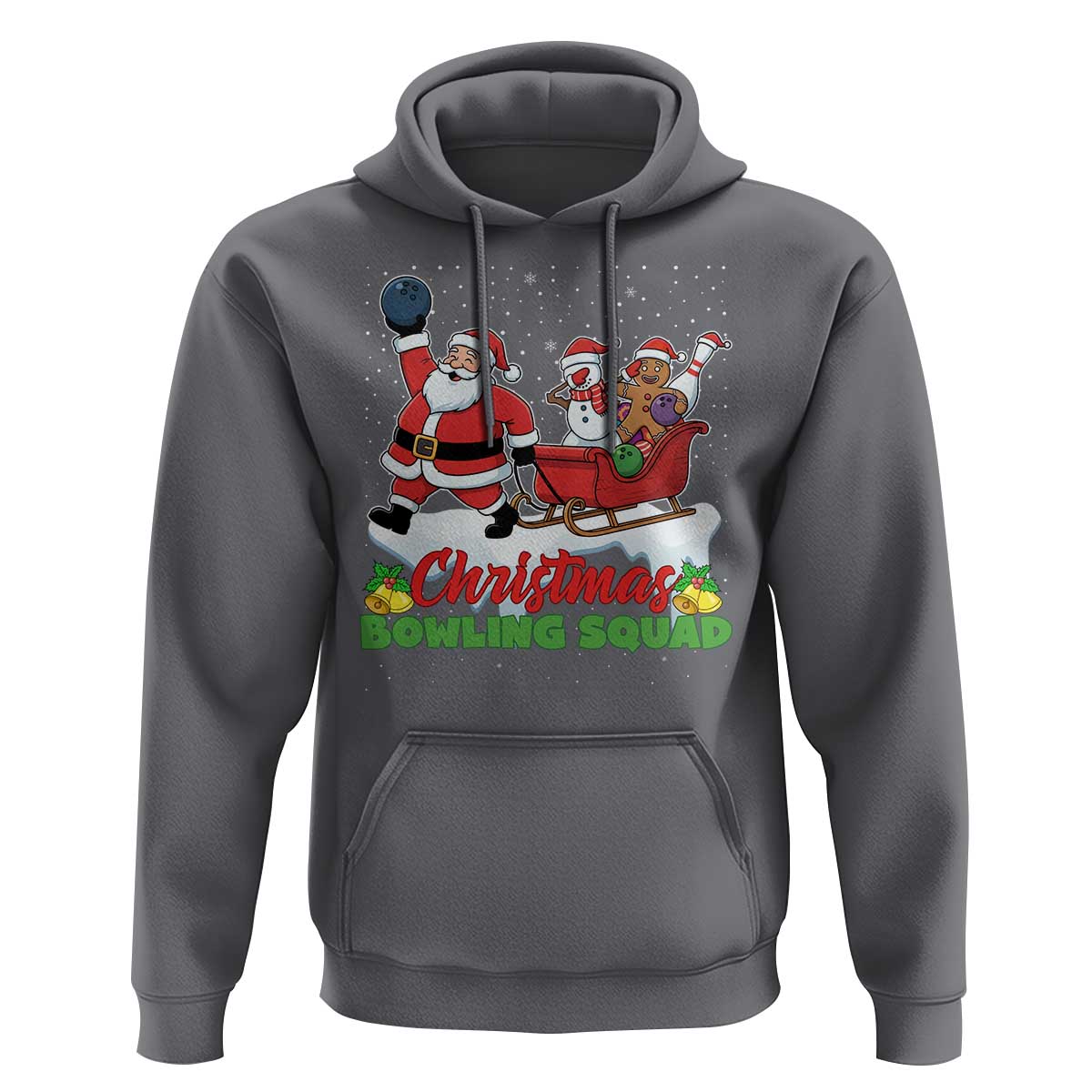 Christmas Bowling Squad Hoodie Funny Holiday Bowler - Wonder Print Shop