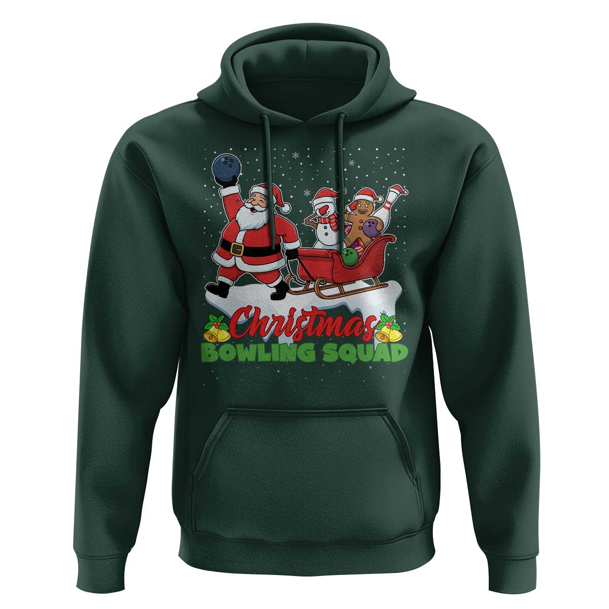 Christmas Bowling Squad Hoodie Funny Holiday Bowler - Wonder Print Shop