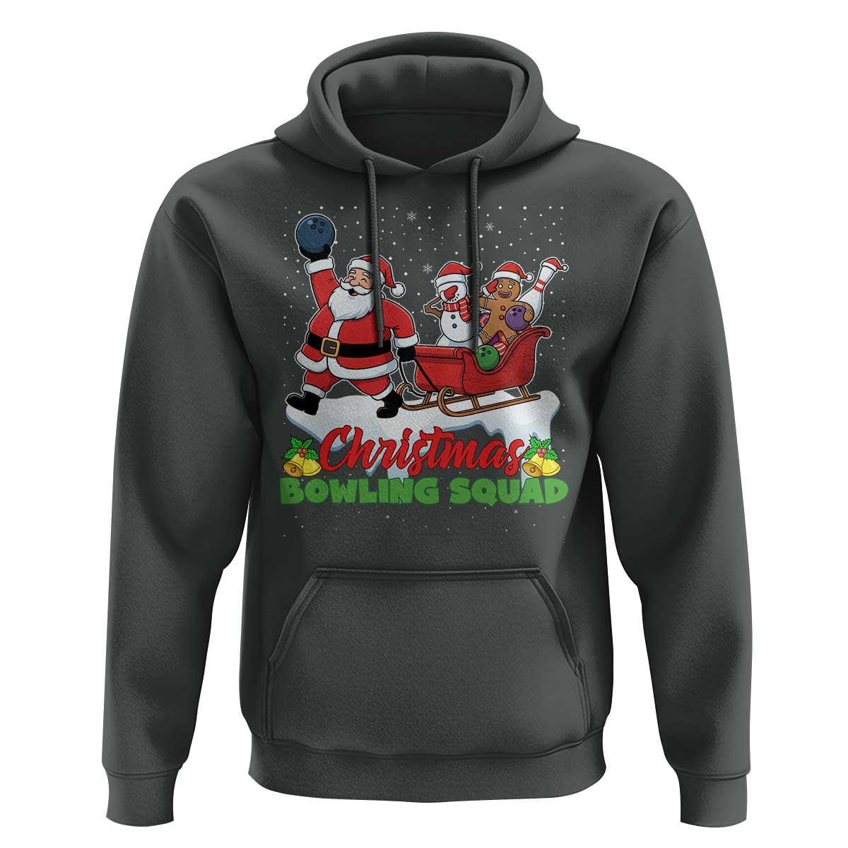 Christmas Bowling Squad Hoodie Funny Holiday Bowler - Wonder Print Shop