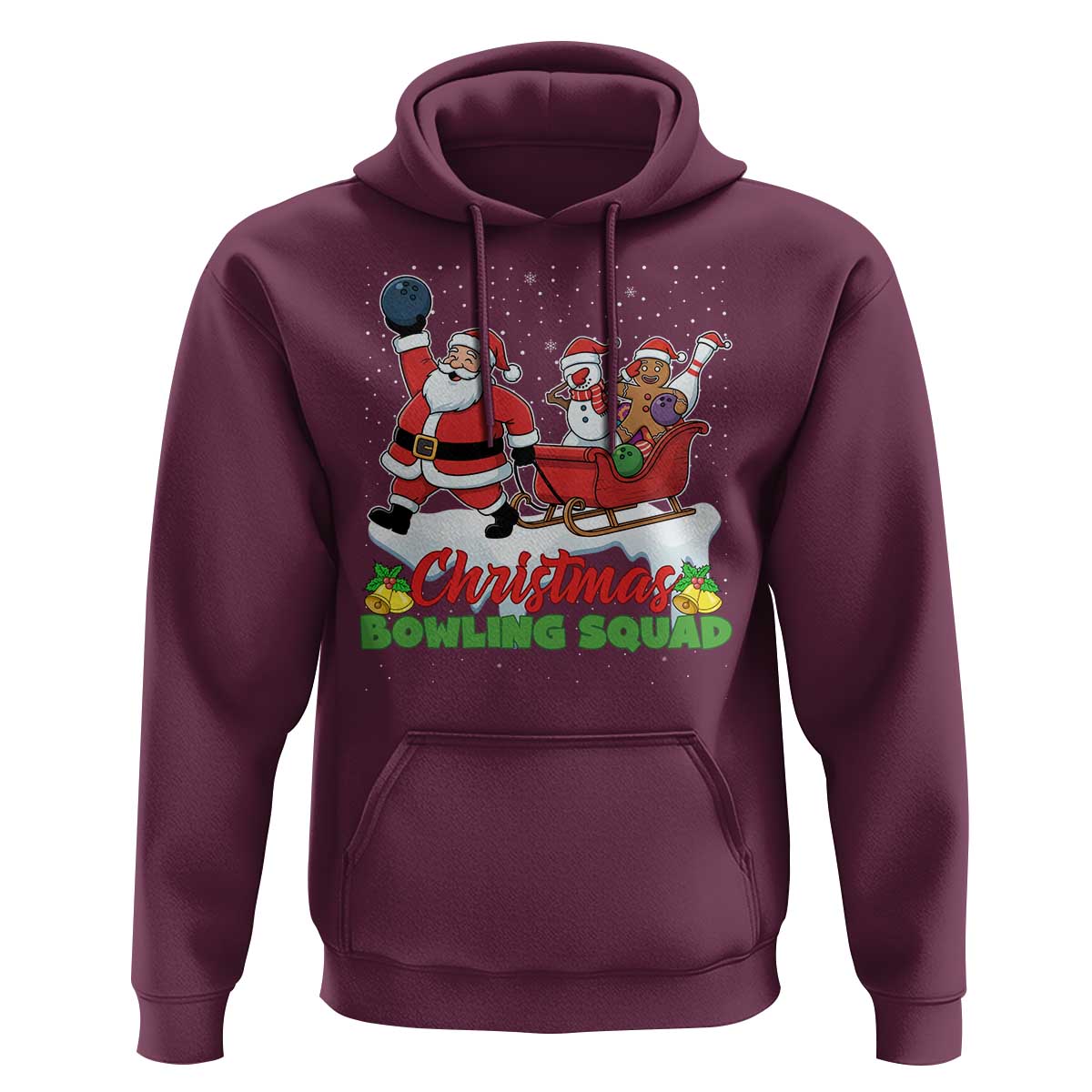 Christmas Bowling Squad Hoodie Funny Holiday Bowler - Wonder Print Shop