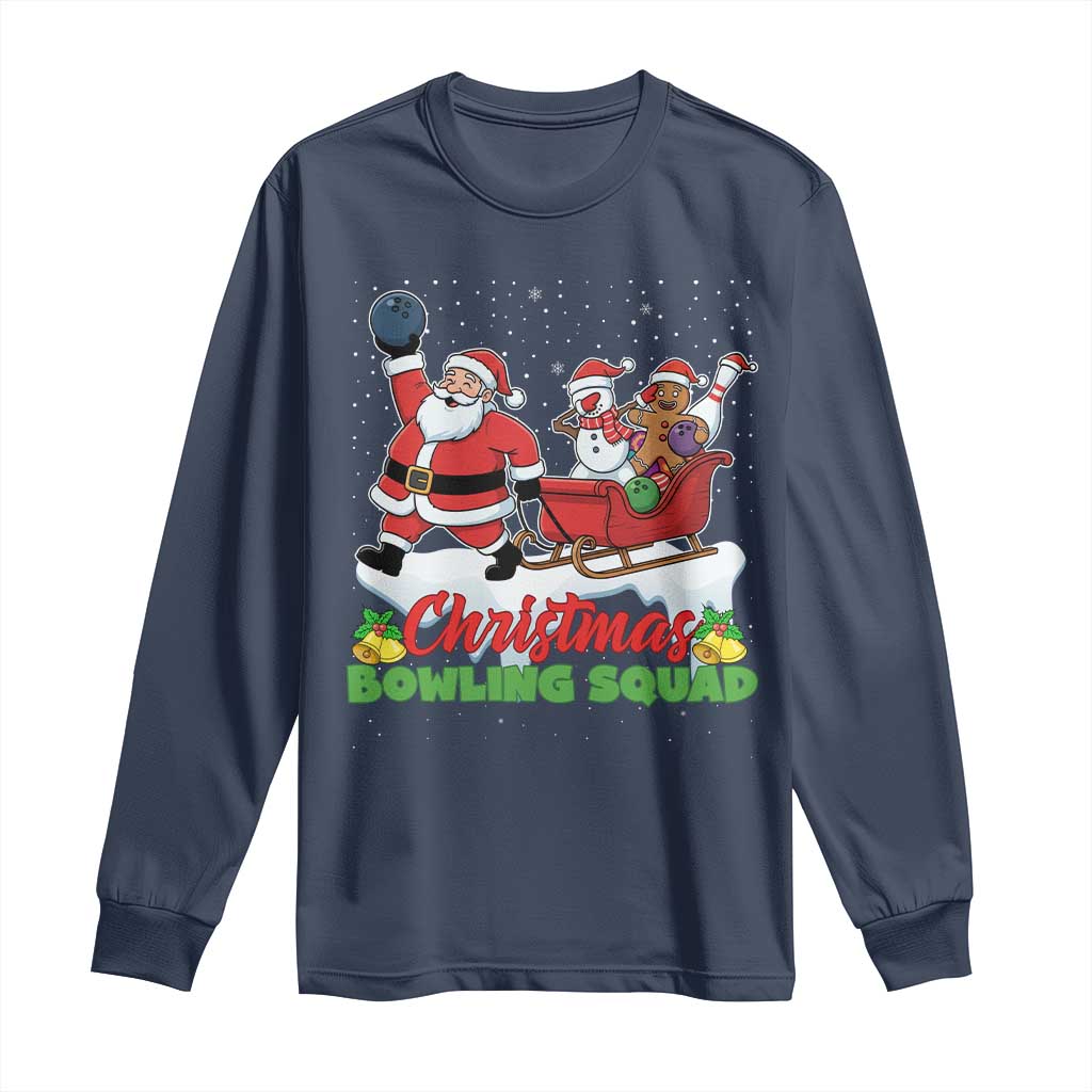 Christmas Bowling Squad Long Sleeve Shirt Funny Holiday Bowler - Wonder Print Shop