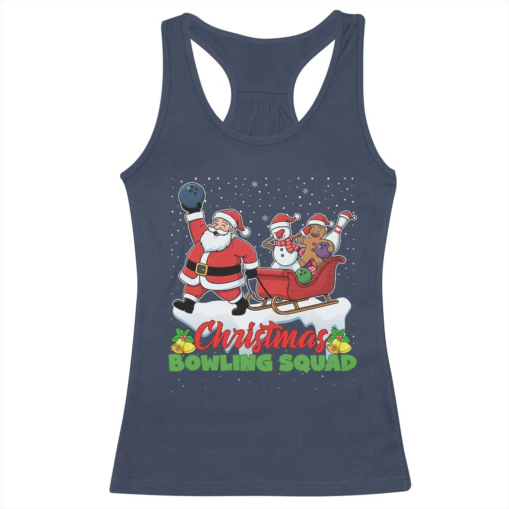 Christmas Bowling Squad Racerback Tank Top Funny Holiday Bowler - Wonder Print Shop