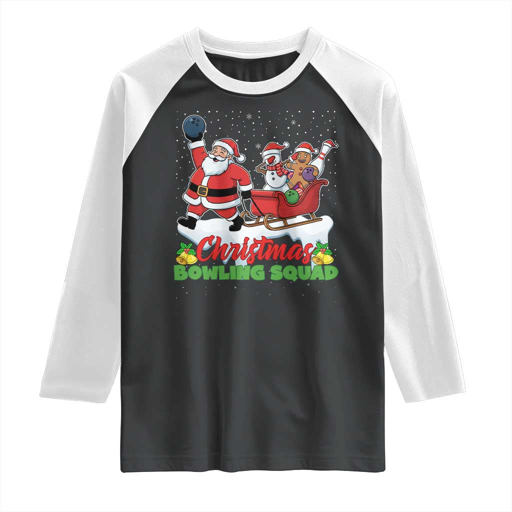 Christmas Bowling Squad Raglan Shirt Funny Holiday Bowler - Wonder Print Shop