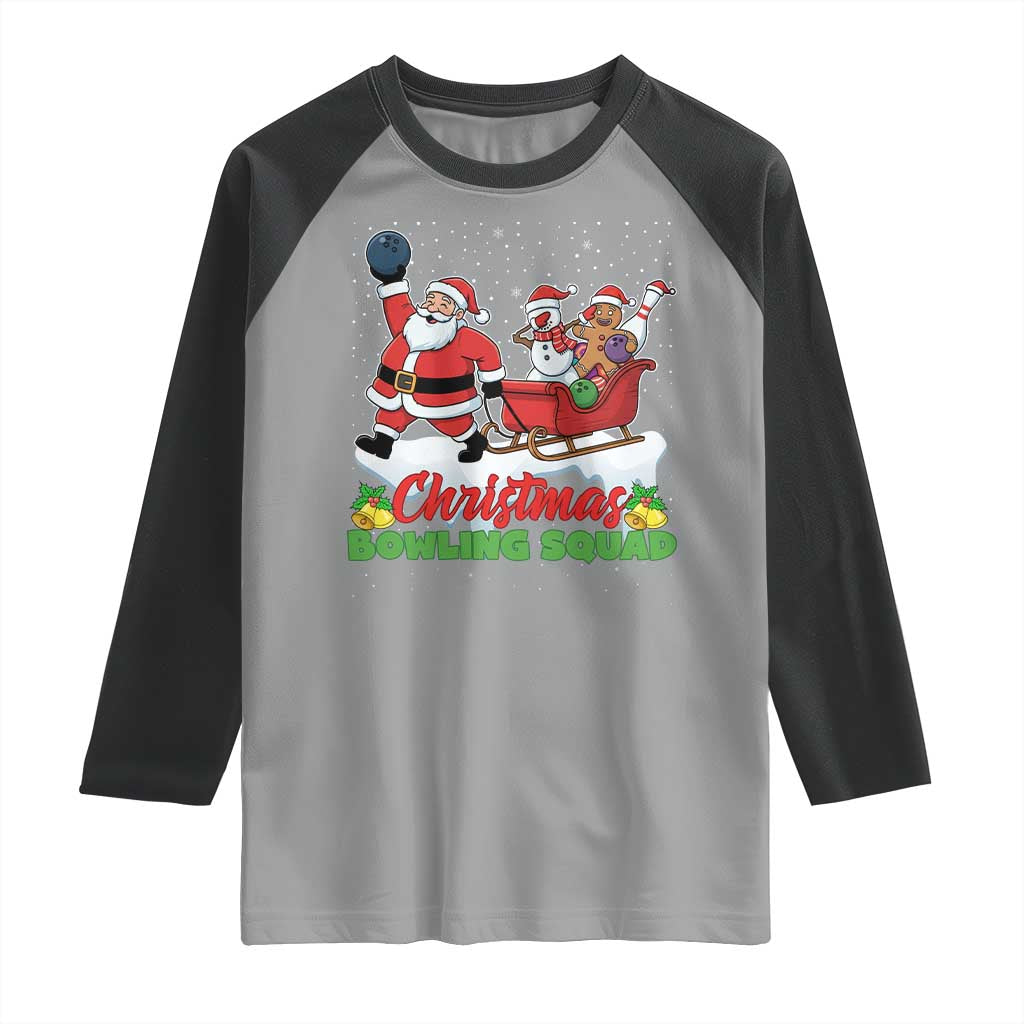 Christmas Bowling Squad Raglan Shirt Funny Holiday Bowler - Wonder Print Shop