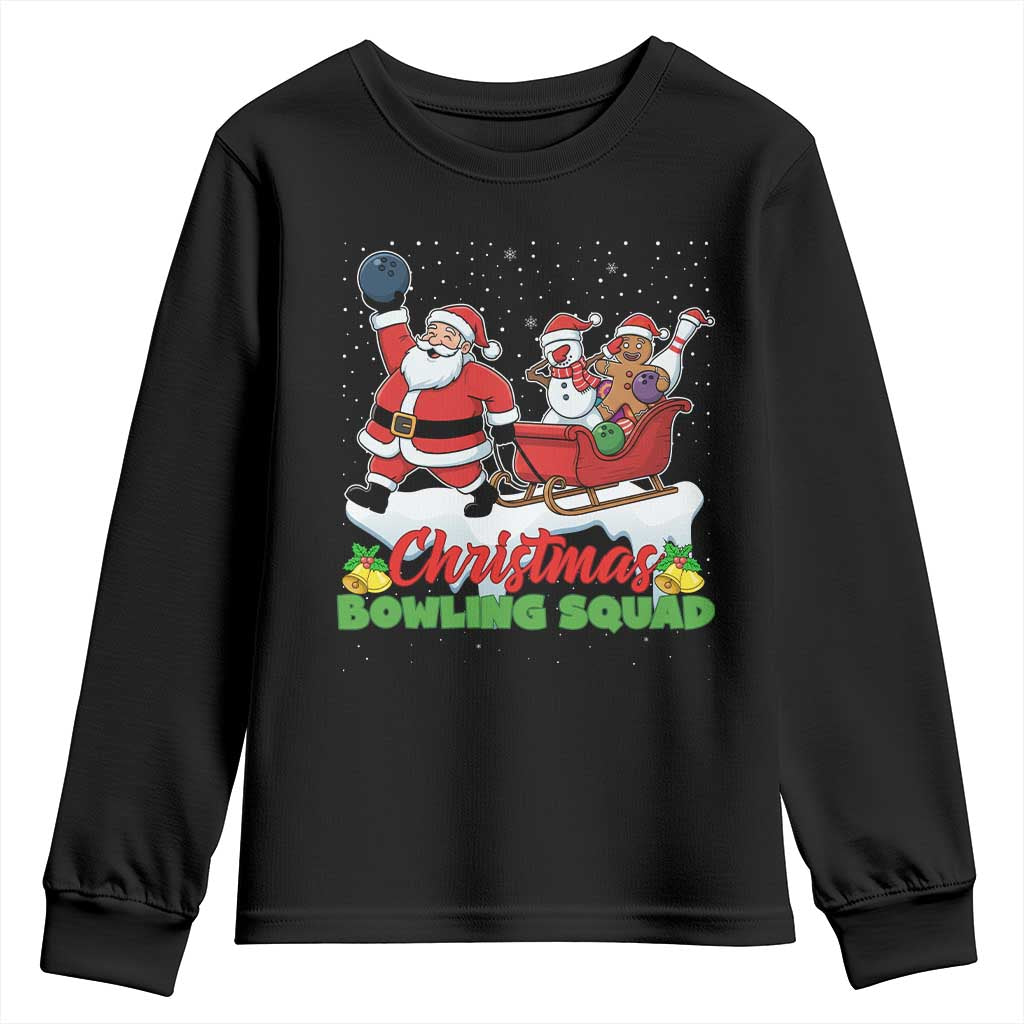 Christmas Bowling Squad Youth Sweatshirt Funny Holiday Bowler - Wonder Print Shop