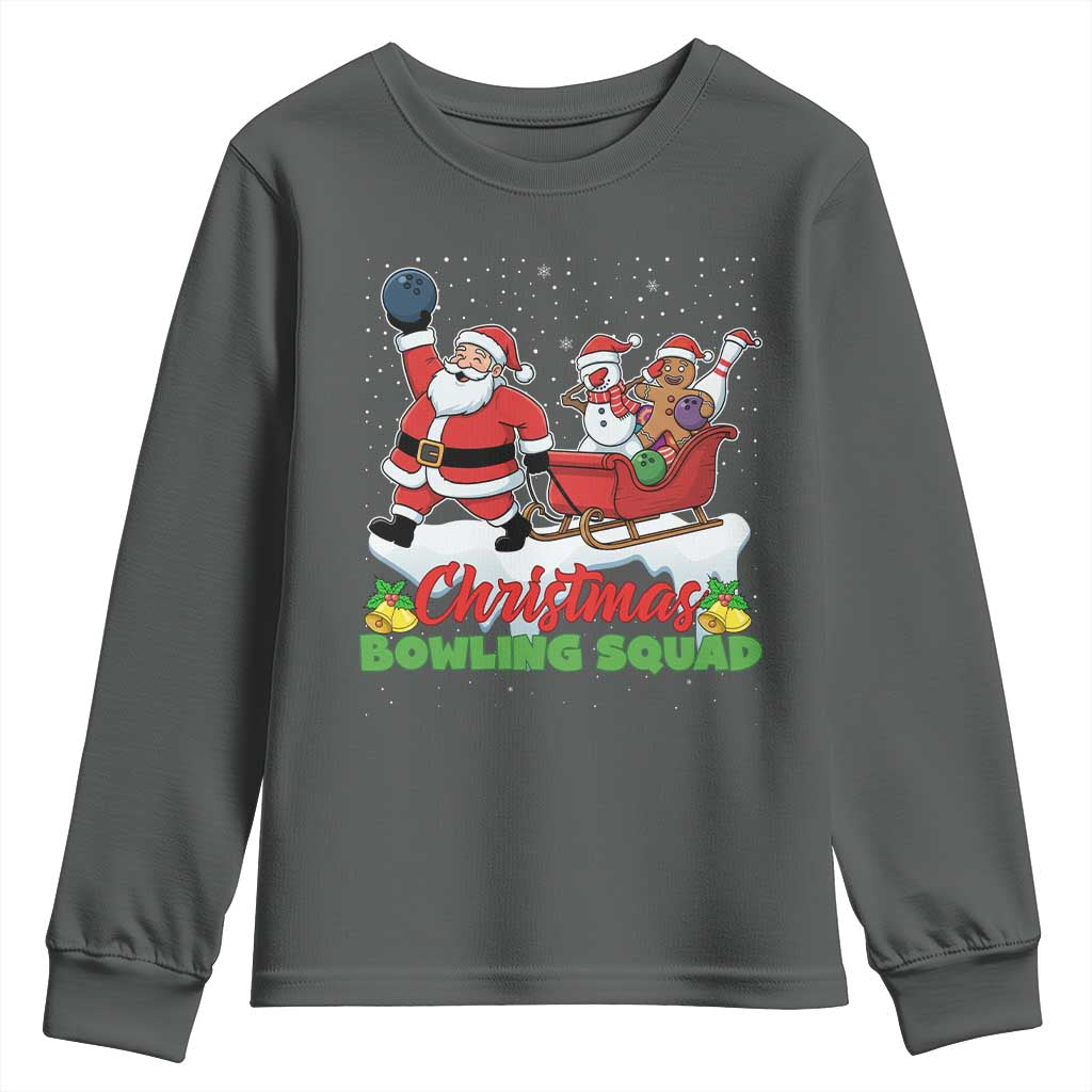 Christmas Bowling Squad Youth Sweatshirt Funny Holiday Bowler - Wonder Print Shop