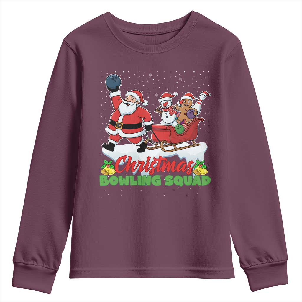 Christmas Bowling Squad Youth Sweatshirt Funny Holiday Bowler - Wonder Print Shop