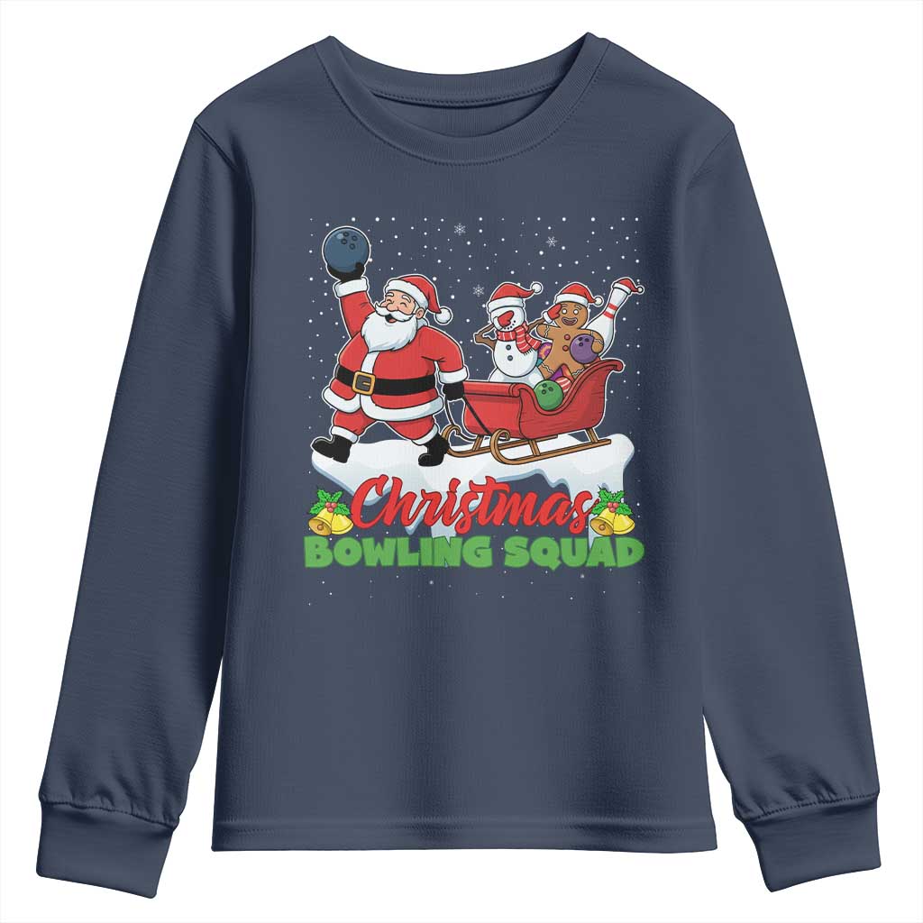 Christmas Bowling Squad Youth Sweatshirt Funny Holiday Bowler - Wonder Print Shop