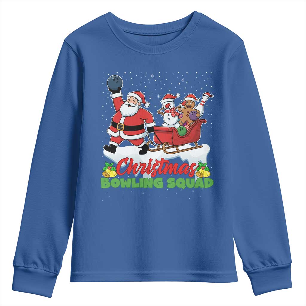 Christmas Bowling Squad Youth Sweatshirt Funny Holiday Bowler - Wonder Print Shop