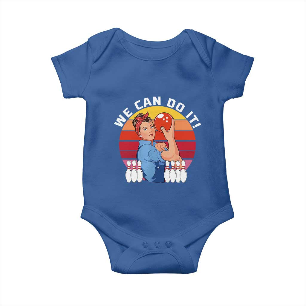 Feminist Bowling Baby Onesie We Can Do It - Wonder Print Shop