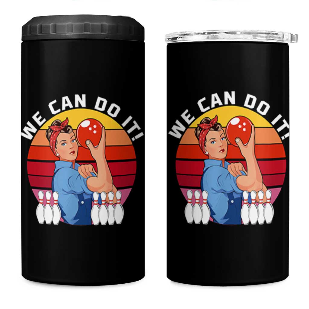 Feminist Bowling 4 in 1 Can Cooler Tumbler We Can Do It - Wonder Print Shop