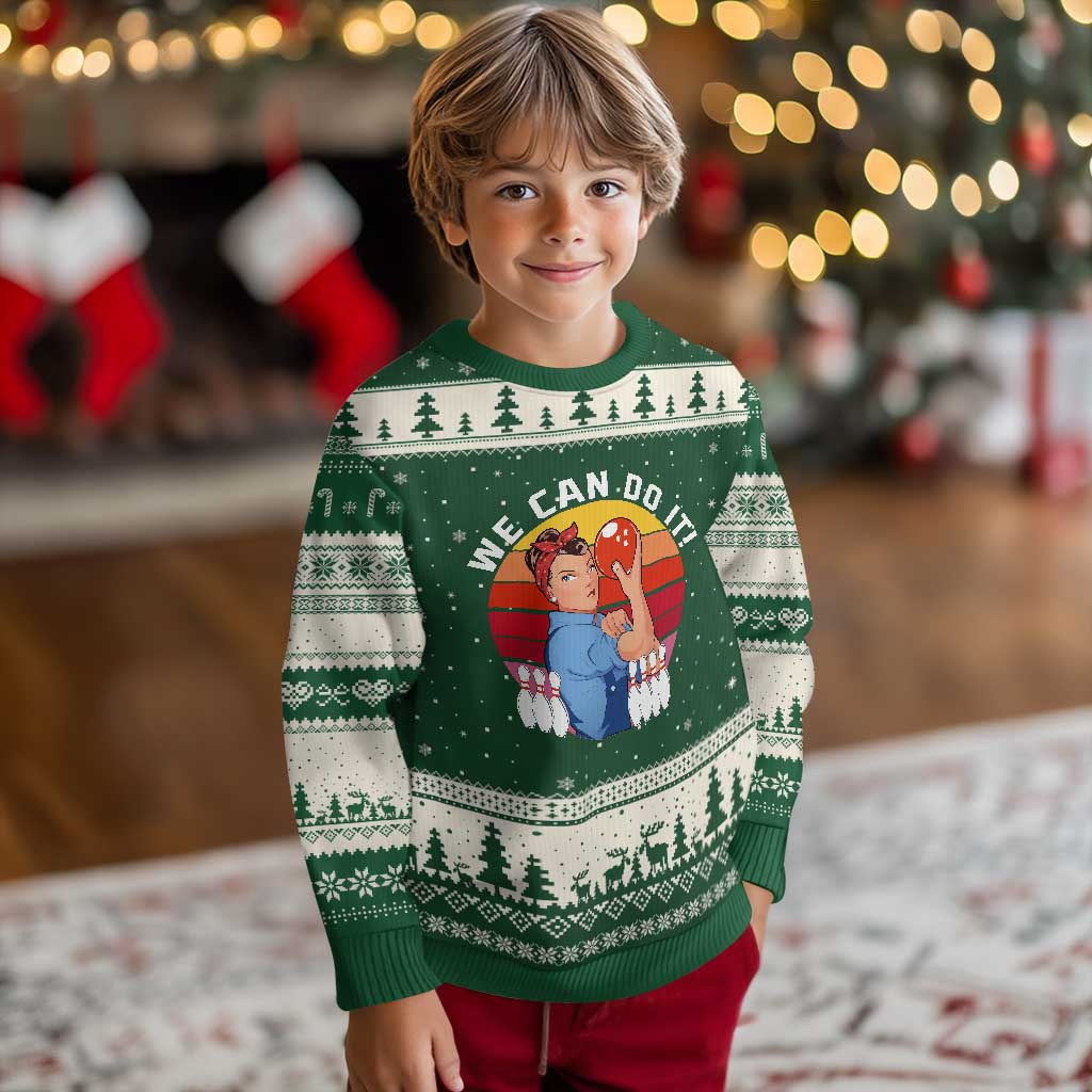Feminist Bowling Ugly Christmas Sweater We Can Do It - Wonder Print Shop