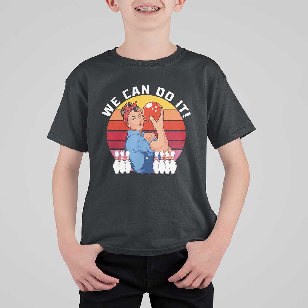 Feminist Bowling T Shirt For Kid We Can Do It - Wonder Print Shop