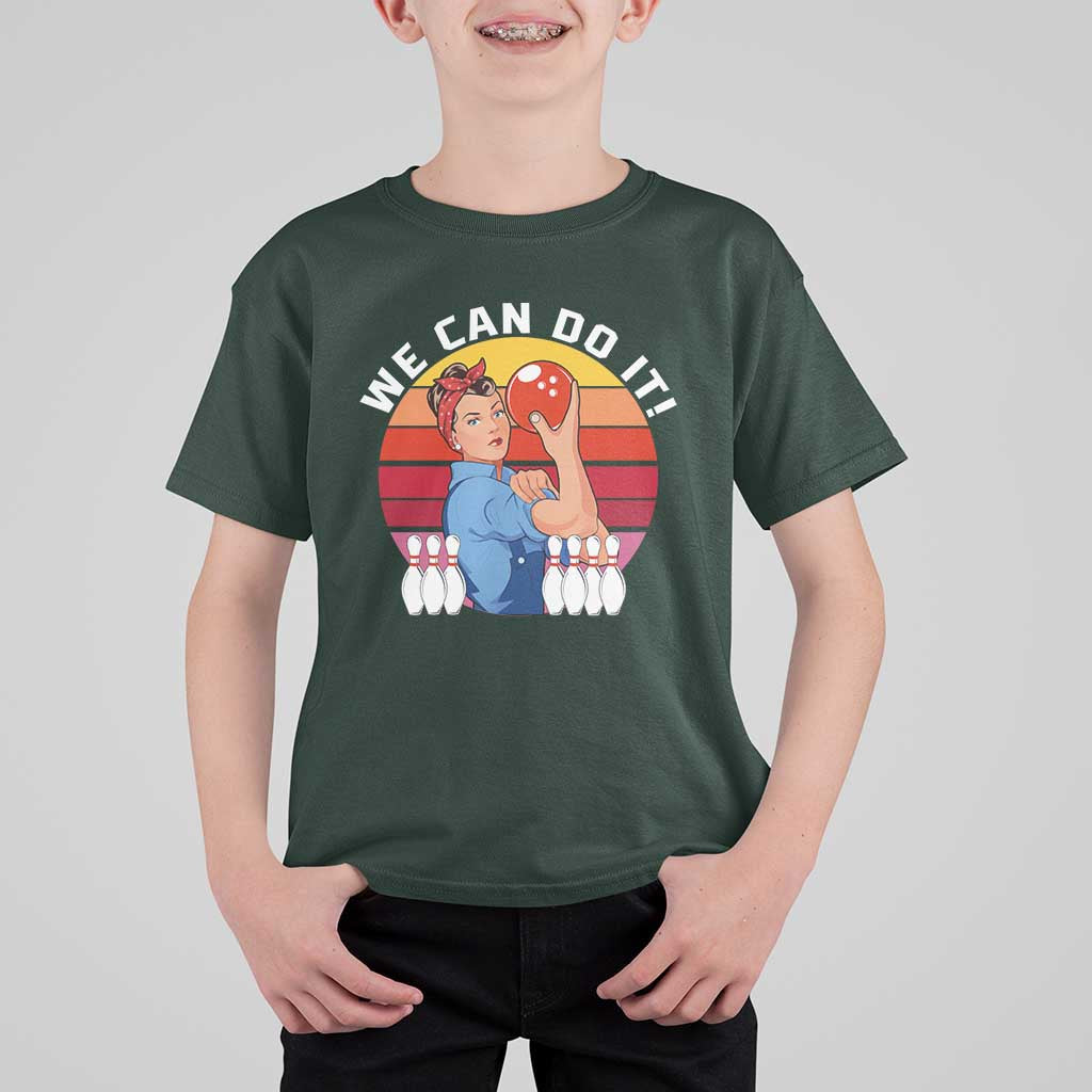 Feminist Bowling T Shirt For Kid We Can Do It - Wonder Print Shop