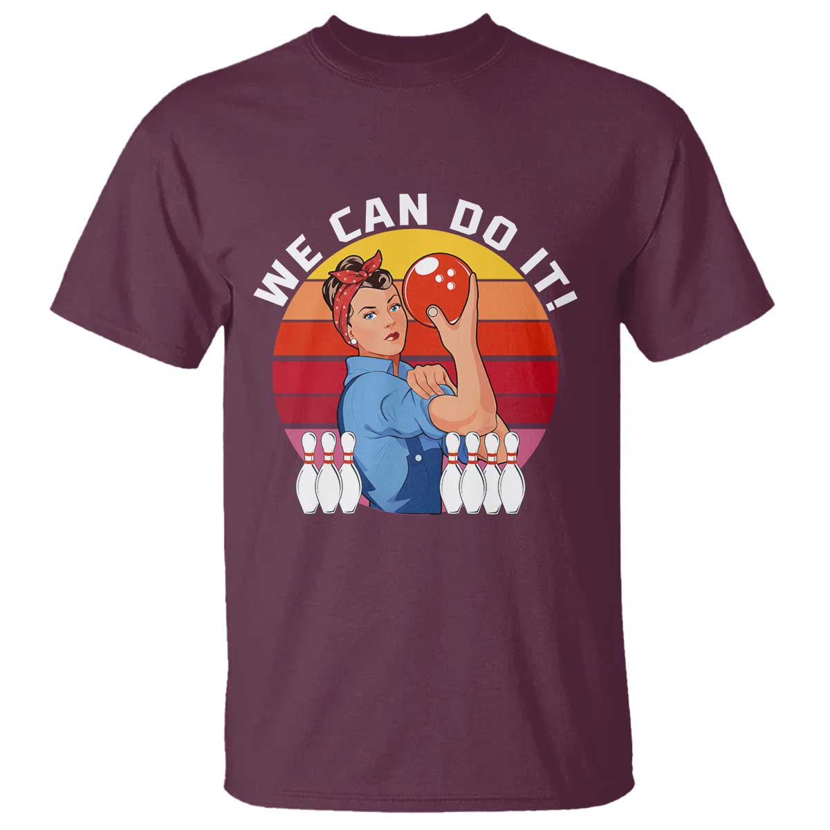 Feminist Bowling T Shirt We Can Do It - Wonder Print Shop