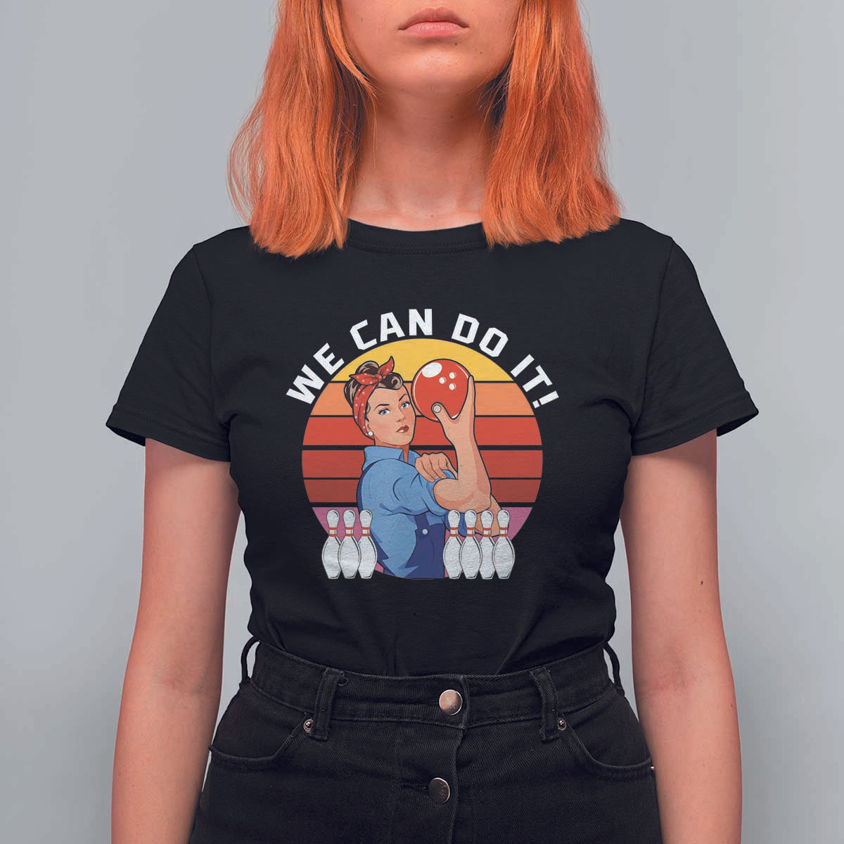 Feminist Bowling T Shirt For Women We Can Do It - Wonder Print Shop