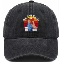Feminist Bowling Washed Cotton Baseball Cap We Can Do It