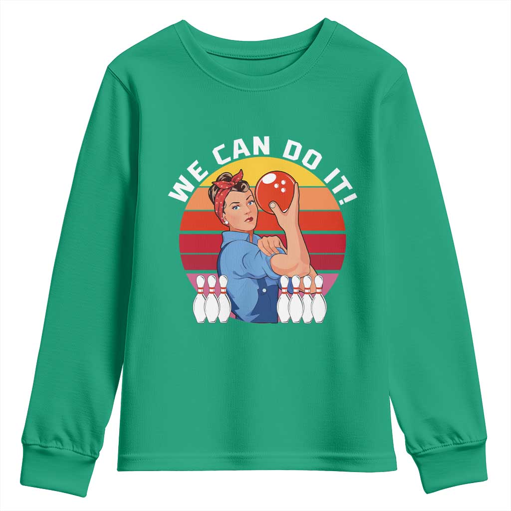 Feminist Bowling Youth Sweatshirt We Can Do It - Wonder Print Shop