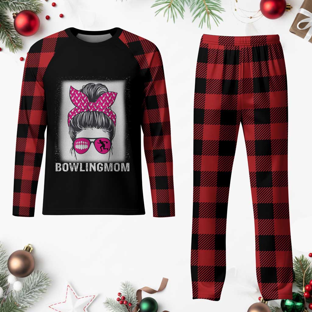 Bowling Mom Life Plaid Pajama Set Funny Bowler Gift - Wonder Print Shop