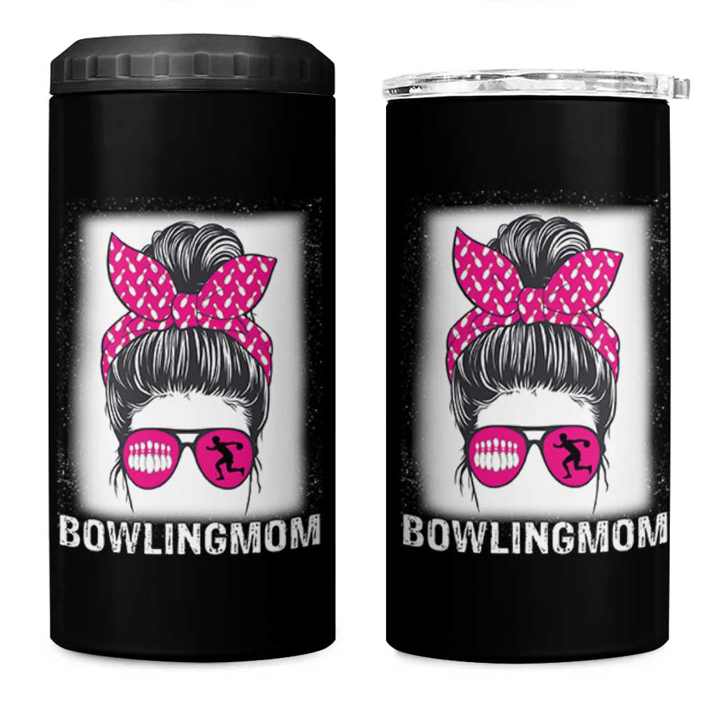 Bowling Mom Life 4 in 1 Can Cooler Tumbler Funny Bowler Gift - Wonder Print Shop