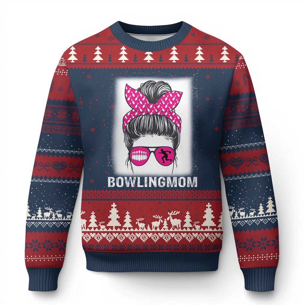 Bowling Mom Life Ugly Christmas Sweater Funny Bowler Gift - Wonder Print Shop