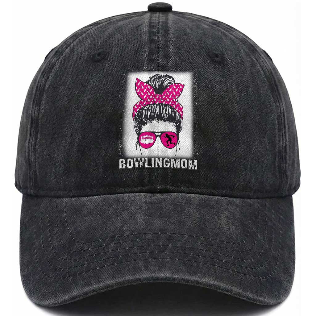 Bowling Mom Life Washed Cotton Baseball Cap Funny Bowler Gift