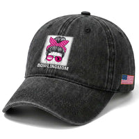 Bowling Mom Life Washed Cotton Baseball Cap Funny Bowler Gift