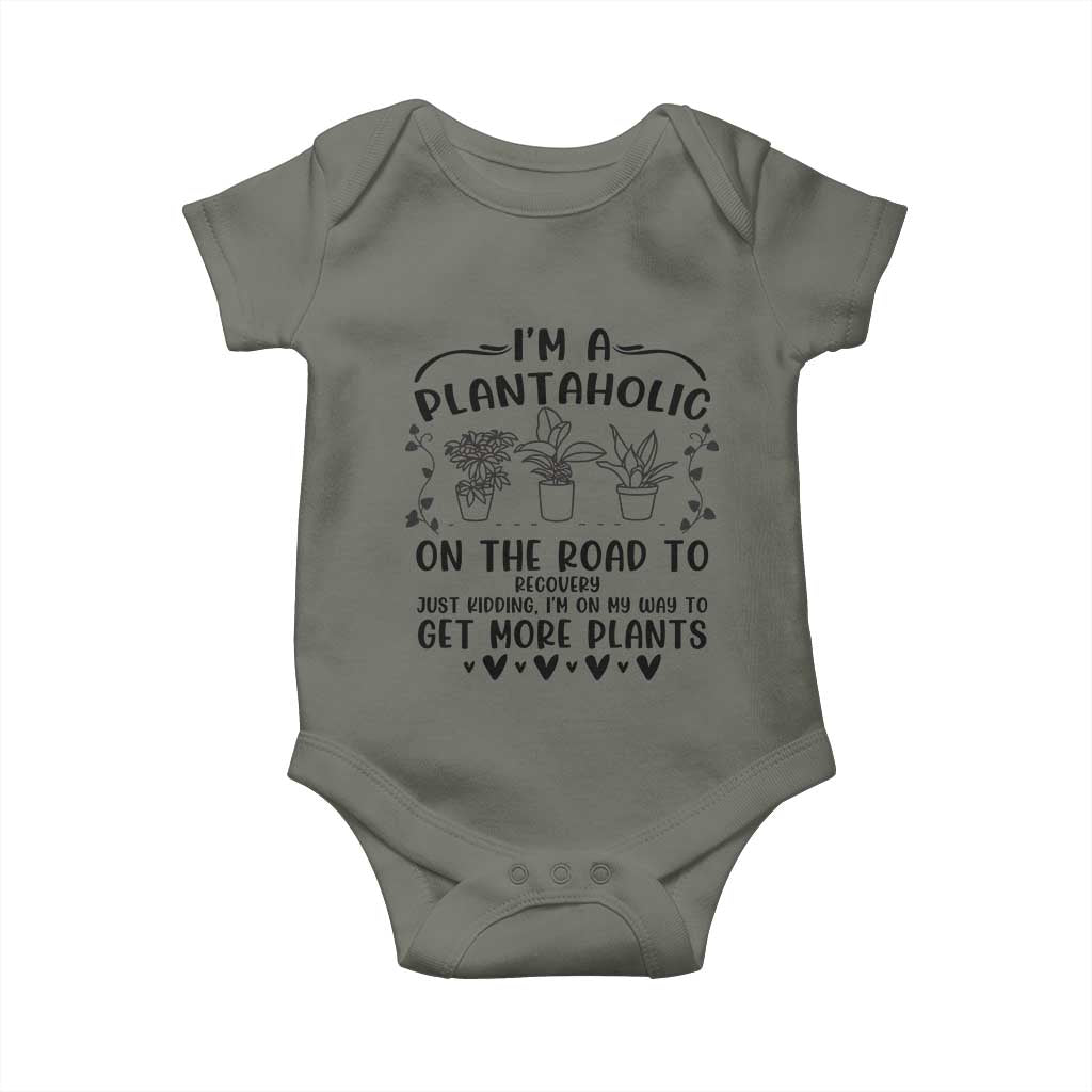 Funny Plant Lover Baby Onesie Im A Plantaholic On My Way To Get More Plants - Wonder Print Shop