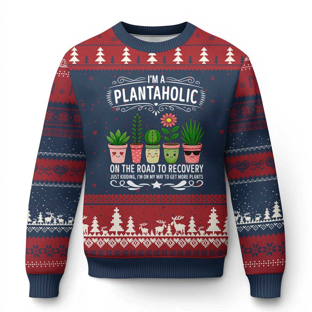 Funny Plantaholic Ugly Christmas Sweater Im On My Way To Get More Plants - Wonder Print Shop