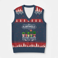 Funny Plantaholic V-Neck Knit Sweater Vest Im On My Way To Get More Plants - Wonder Print Shop