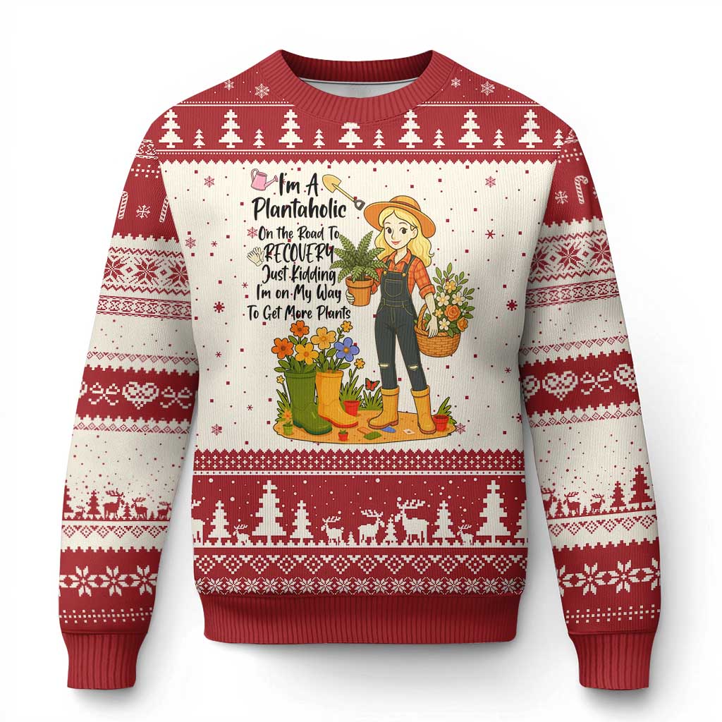 Plantaholic Ugly Christmas Sweater Im On My Way To Get More Plants - Wonder Print Shop