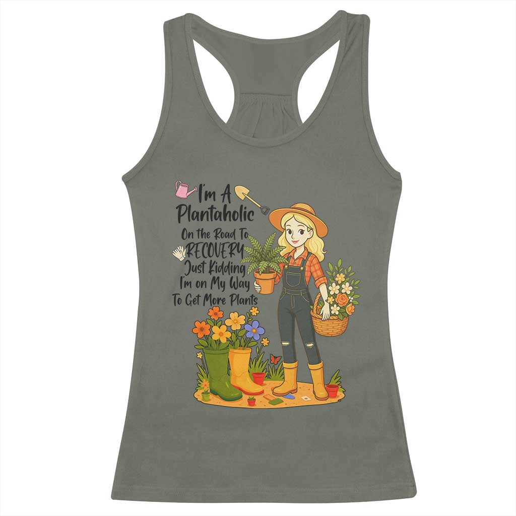 Plantaholic Racerback Tank Top Im On My Way To Get More Plants - Wonder Print Shop