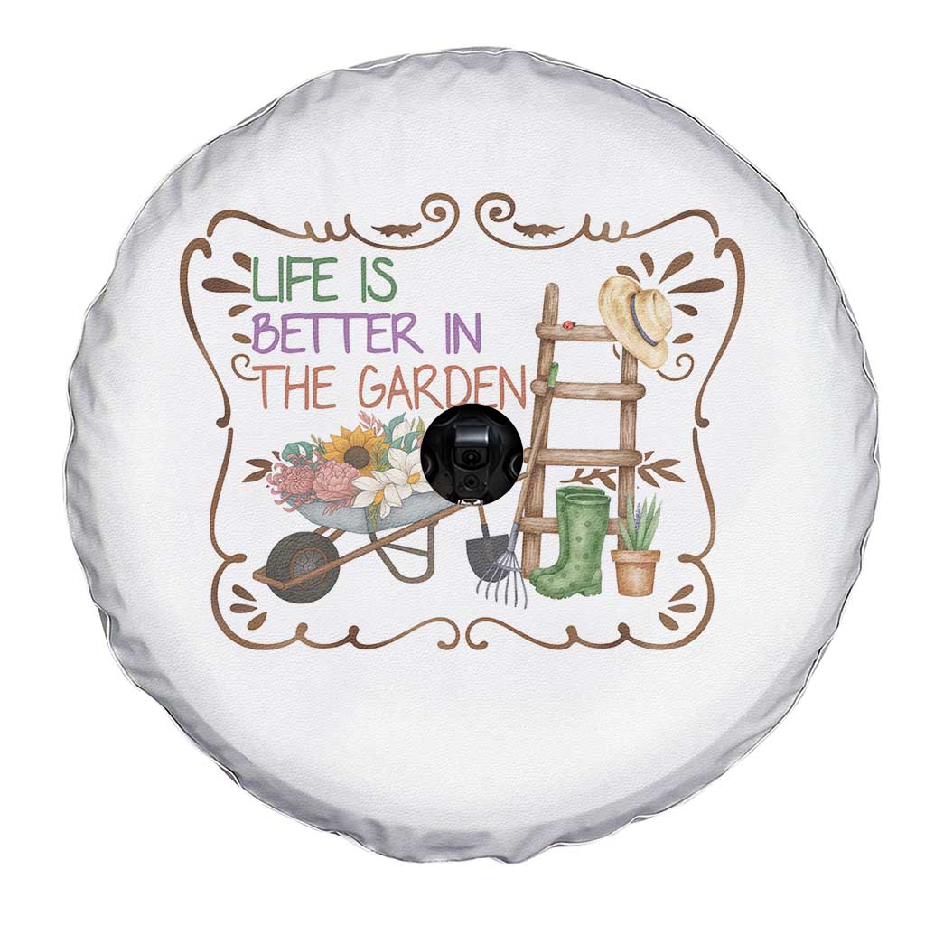 Life Is Better In The Garden Spare Tire Cover Funny Gardening Quote - Wonder Print Shop