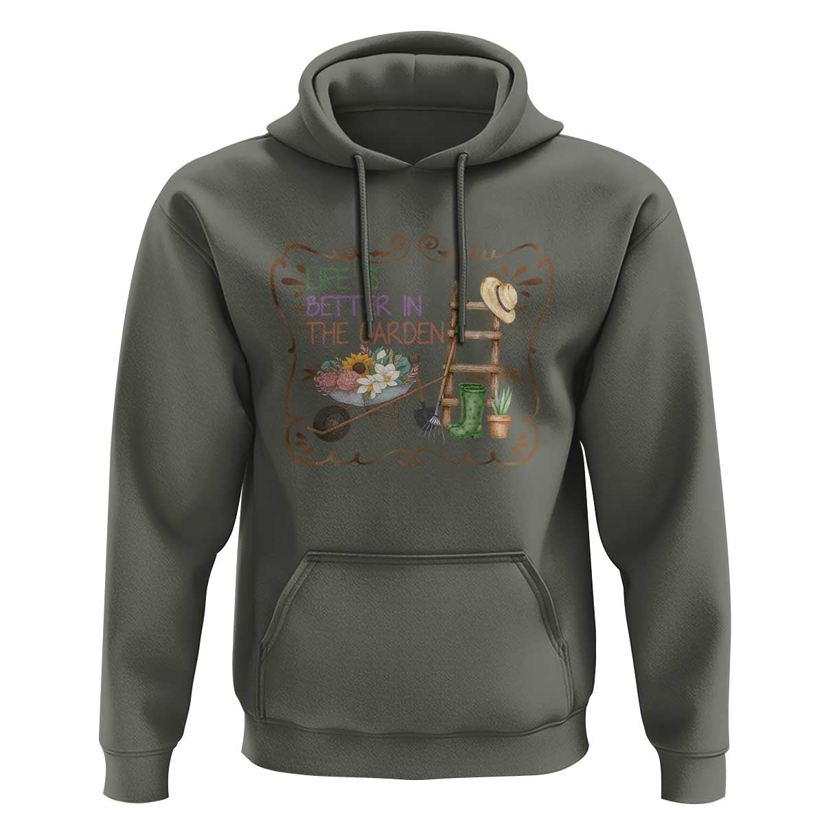 Life Is Better In The Garden Hoodie Funny Gardening Quote - Wonder Print Shop