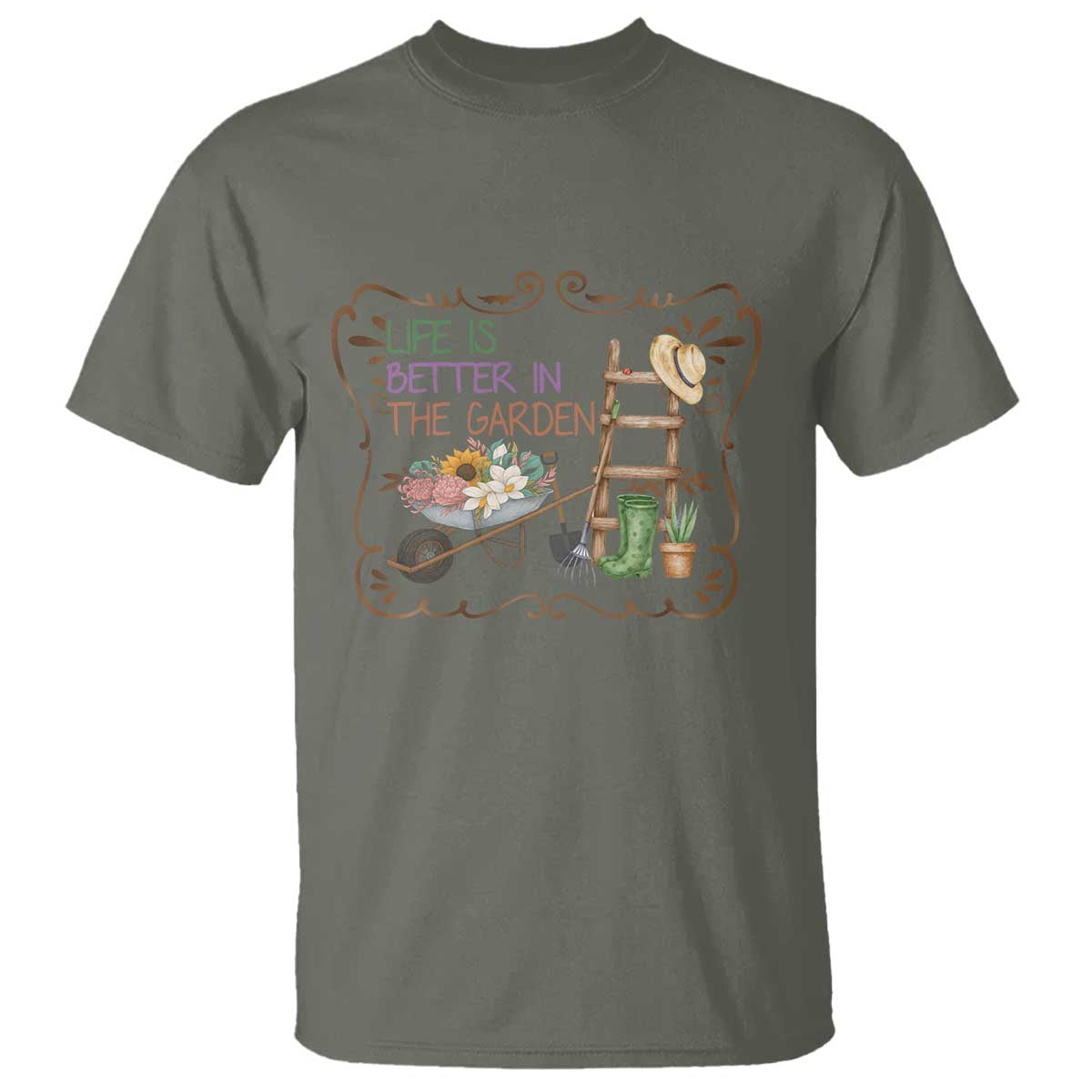 Life Is Better In The Garden T Shirt Funny Gardening Quote - Wonder Print Shop