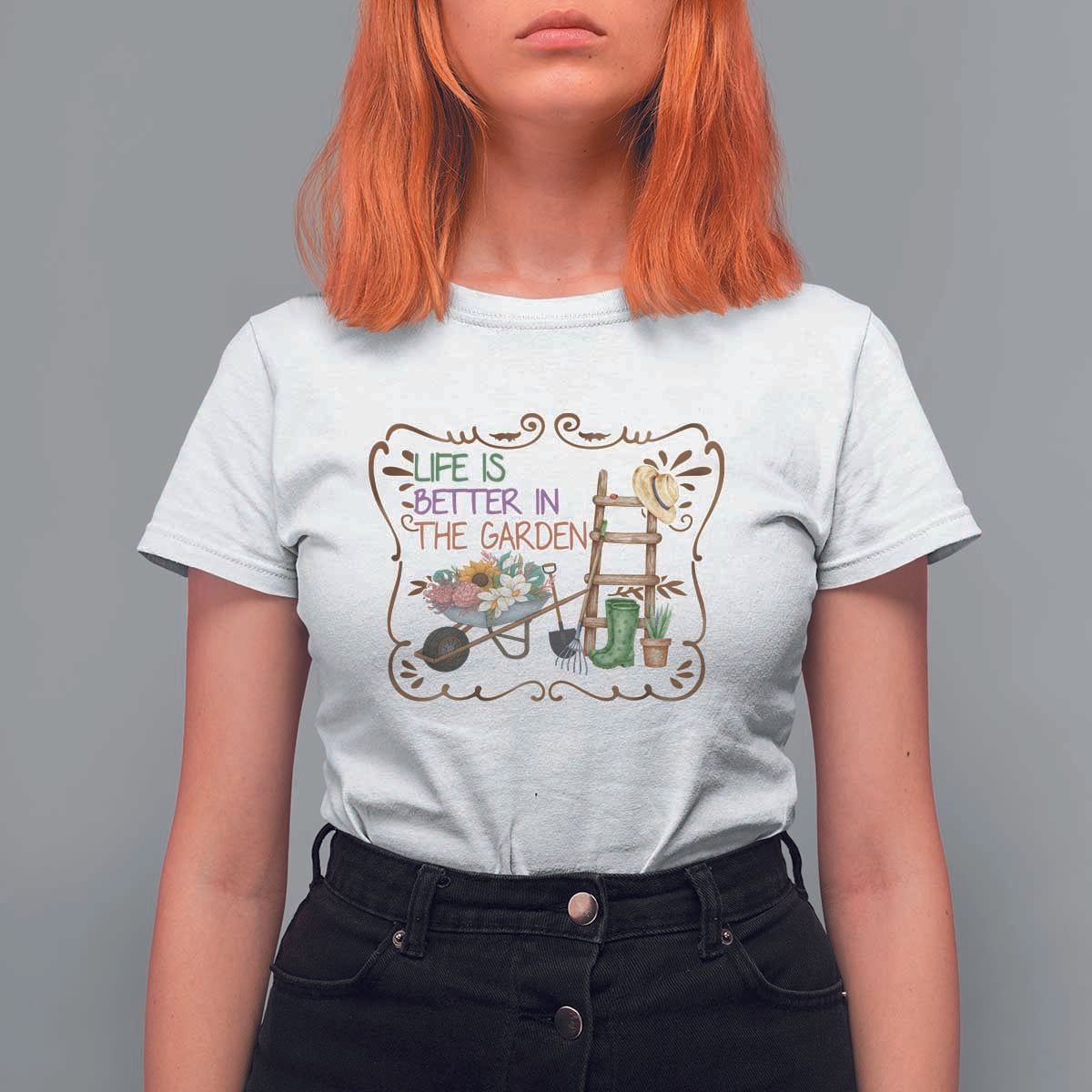 Life Is Better In The Garden T Shirt For Women Funny Gardening Quote - Wonder Print Shop