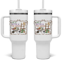 Life Is Better In The Garden Tumbler With Handle Funny Gardening Quote - Wonder Print Shop